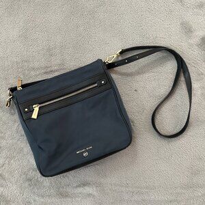 Michael Kors Jet Set Nylon Crossbody Purse Bag Navy Blue